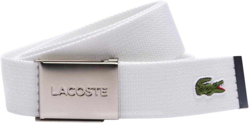 Lacoste L.12.12 Woven Belt White T130/51 Made in France RC2012 NEW